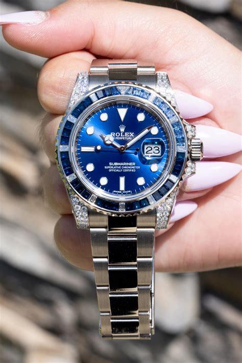 rolex sapphire price|Rolex submariner sapphire and diamond.